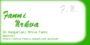 fanni mrkva business card